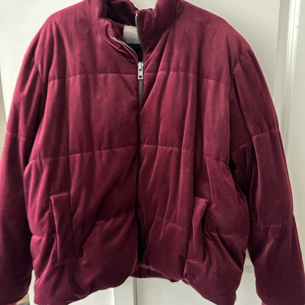 ASOS CURVE Velvet Puffer Jacket